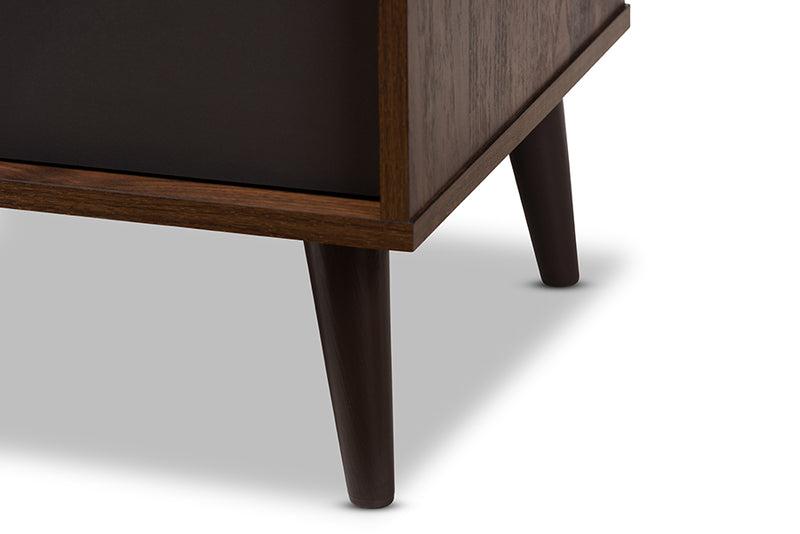 Gresham Mid-Century Modern Brown and Dark Gray Finished TV Stand