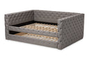 Cacaban Gray Fabric Upholstered Queen Size Daybed w/Trundle Baxton