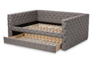 Cacaban Gray Fabric Upholstered Queen Size Daybed w/Trundle Baxton