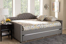 Reed Gray Fabric Upholstered Full Size Daybed w/Trundle Baxton