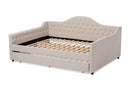 Reed Light Beige Fabric Upholstered Full Size Daybed w/Trundle Baxton