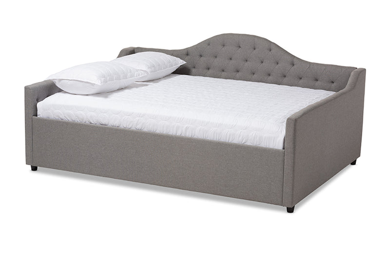 Reed Modern and Contemporary Gray Fabric Upholstered Full Size Daybed