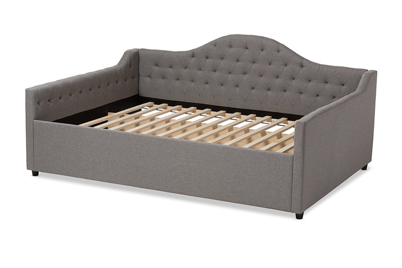 Reed Modern and Contemporary Gray Fabric Upholstered Full Size Daybed