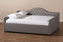 Reed Gray Fabric Upholstered Full Size Daybed Baxton