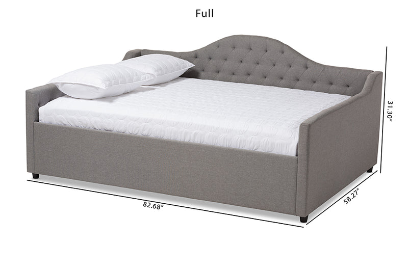 Reed Modern and Contemporary Gray Fabric Upholstered Full Size Daybed