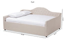 Reed Light Beige Fabric Upholstered Full Size Daybed Baxton