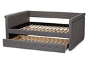 Siskal Gray Fabric Upholstered Queen Size Daybed w/Trundle Baxton