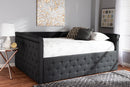 Amy Dark Gray Fabric Upholstered Queen Size Daybed Baxton
