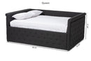 Amy Dark Gray Fabric Upholstered Queen Size Daybed Baxton