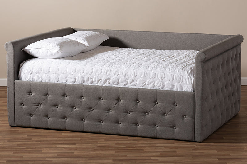 Amy Modern and Contemporary Gray Fabric Upholstered Full Size Daybed