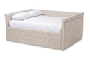 Amy Light Beige Fabric Upholstered Queen Size Daybed Baxton