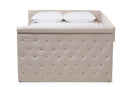 Amy Light Beige Fabric Upholstered Queen Size Daybed Baxton