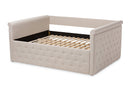 Amy Light Beige Fabric Upholstered Queen Size Daybed Baxton