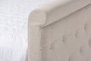 Amy Light Beige Fabric Upholstered Queen Size Daybed Baxton
