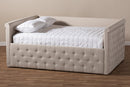 Amy Light Beige Fabric Upholstered Queen Size Daybed Baxton