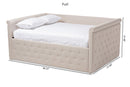Amy Light Beige Fabric Upholstered Queen Size Daybed Baxton