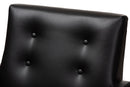 Maddock Black Faux Leather Upholstered Walnut Wood Lounge Chair Baxton