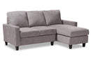 Ariella Light Gray Fabric Upholstered Reversible Sectional Sofa Baxton