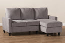 Ariella Light Gray Fabric Upholstered Reversible Sectional Sofa Baxton