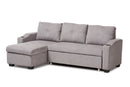 Linna Light Gray Fabric Upholstered Sectional Sofa Baxton