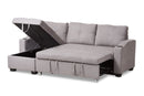 Linna Light Gray Fabric Upholstered Sectional Sofa Baxton