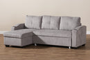 Linna Light Gray Fabric Upholstered Sectional Sofa Baxton