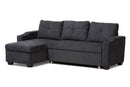 Linna Dark Gray Fabric Upholstered Sectional Sofa Baxton