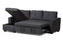 Linna Dark Gray Fabric Upholstered Sectional Sofa Baxton