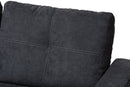 Linna Dark Gray Fabric Upholstered Sectional Sofa Baxton
