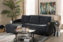 Linna Dark Gray Fabric Upholstered Sectional Sofa Baxton