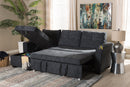 Linna Dark Gray Fabric Upholstered Sectional Sofa Baxton