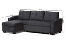 Linna Dark Gray Fabric Upholstered Sectional Sofa Baxton