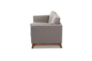 Liberte Gray Fabric Upholstered Walnut Wood 3-Seater Sofa Baxton
