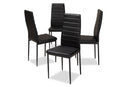 Thalia Black Faux Leather Upholstered Dining Chair (Set of 4) Baxton