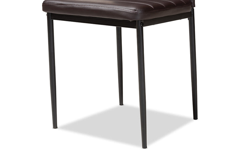 Thalia Brown Faux Leather Upholstered Dining Chair (Set of 4) Baxton
