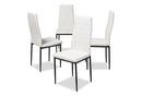 Thalia White Faux Leather Upholstered Dining Chair (Set of 4) Baxton