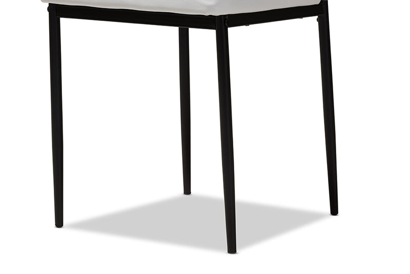 Thalia White Faux Leather Upholstered Dining Chair (Set of 4) Baxton