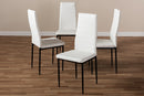 Thalia White Faux Leather Upholstered Dining Chair (Set of 4) Baxton