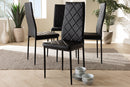 Karsen Black Faux Leather Upholstered Dining Chair (Set of 4) Baxton