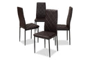 Karsen Brown Faux Leather Upholstered Dining Chair (Set of 4) Baxton