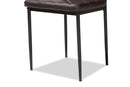 Karsen Brown Faux Leather Upholstered Dining Chair (Set of 4) Baxton