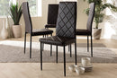 Karsen Brown Faux Leather Upholstered Dining Chair (Set of 4) Baxton