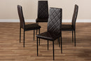 Karsen Brown Faux Leather Upholstered Dining Chair (Set of 4) Baxton