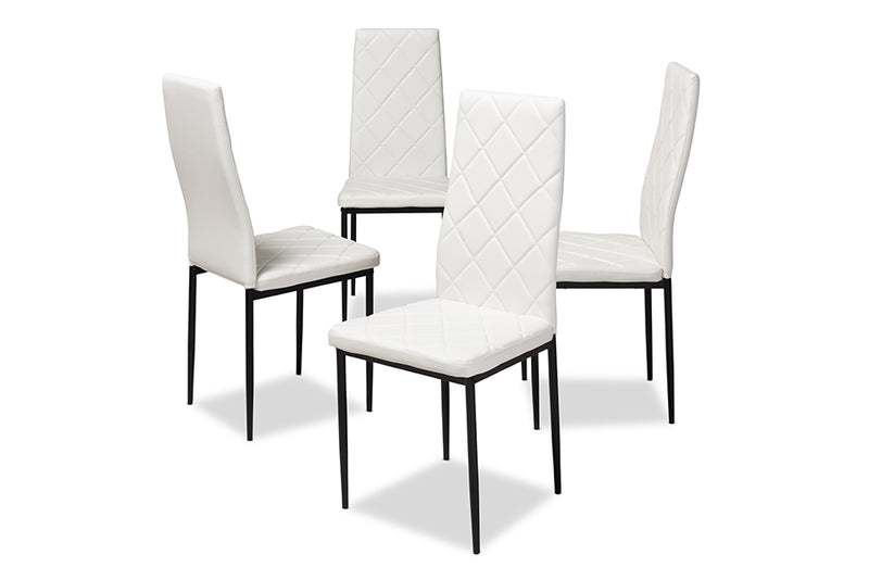 Karsen Modern and Contemporary White Faux Leather Upholstered Dining Chair (Set of 4)