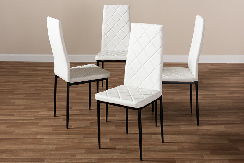 Karsen Modern and Contemporary White Faux Leather Upholstered Dining Chair (Set of 4)