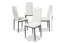 Karsen White Faux Leather Upholstered Dining Chair (Set of 4) Baxton