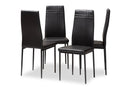 Gabriela Black Faux Leather Upholstered Dining Chair (Set of 4) Baxton