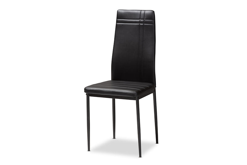 Gabriela Modern and Contemporary Black Faux Leather Upholstered Dining Chair (Set of 4)