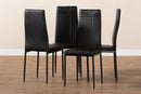 Gabriela Black Faux Leather Upholstered Dining Chair (Set of 4) Baxton
