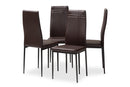 Gabriela Brown Faux Leather Upholstered Dining Chair (Set of 4) Baxton